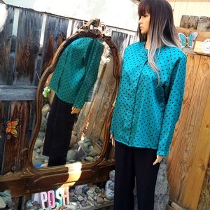 Vintage Oscar de la Renta Expressions long sleeve blouse